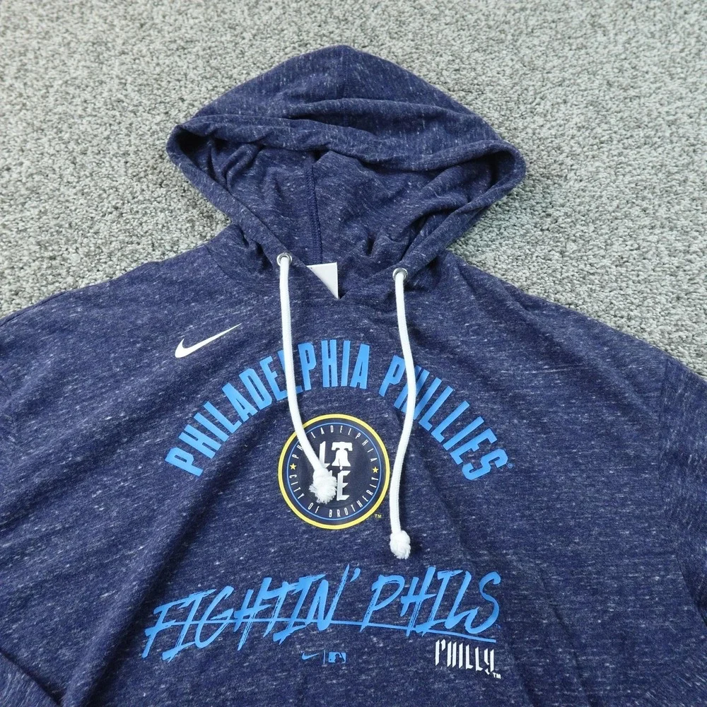Philadelphia Phillies Hoodie Mens L Blue MLB Baseball Nike Fightin Phils Sweater